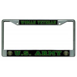 U.S. Army Woman Veteran Chrome License Plate Frame