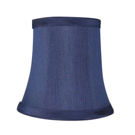 Meriville Set of 6 Blue Faux Silk Clip On Chandelier Lamp Shades, 3.5-inch by 5-inch by 4.75-inch