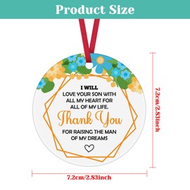 Mother in Law Christmas Ornaments from Daughter Thank You Appreciation Gift for Mother in Law Birthday Mother's Day Valentines Wedding Present for New Mom Hanging Ornament for Christmas Tree