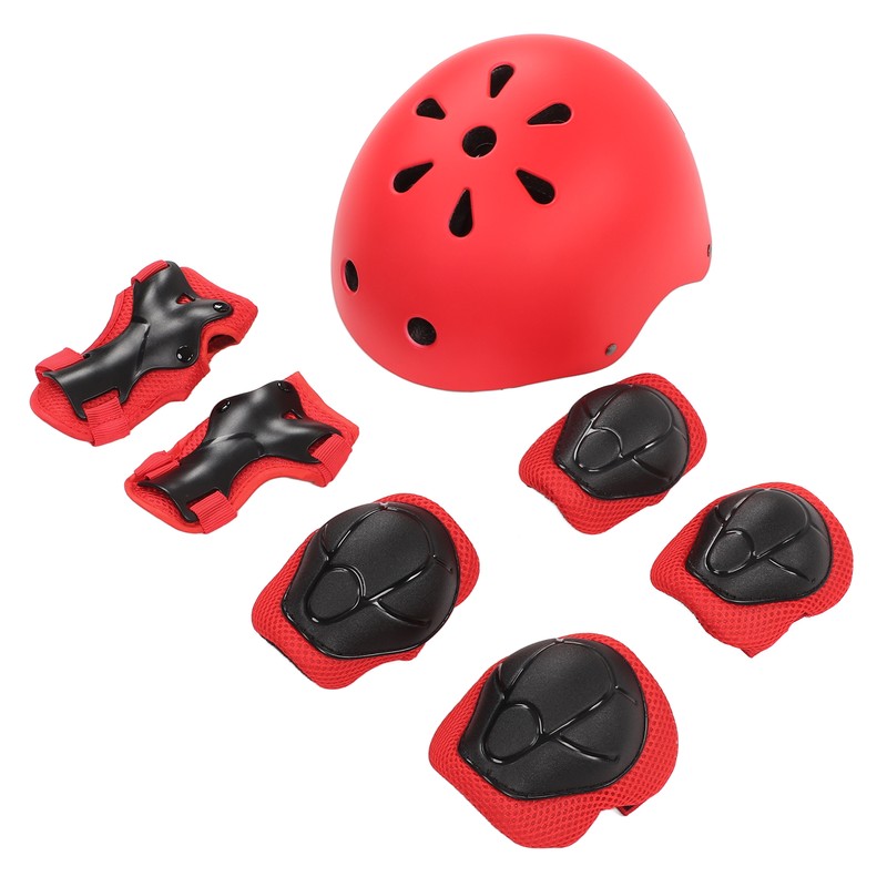 7pcs/set Children Safety Helmet Knee Elbow Pad Sets Breathable Riding