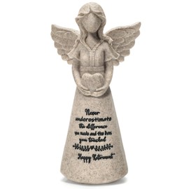 YAHIKI Retirement Gift for Woman 2025 Happy Retirement Gifts for Women Coworker Teacher Nurses Boss Friends Mom Grandma Retired Gifts 5.8" Angel Figurine Retired Party Decorations (Granite)