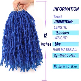 Butterfly Locs Crochet Hook False Locks Crochet Hook African Braids (#Blue, 12 Inch (8))