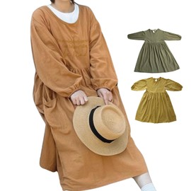 YUMISHE Kappo Kimono Cooking Apron, Nursery, Restaurants, Gardening, Long, Long Sleeve, Stylish, Just Put On, Fashionable, Braun, Free size