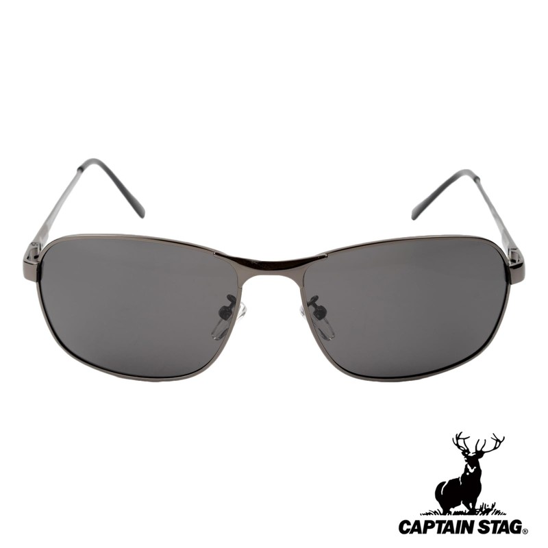 [キャプテンスタッグ] サングラス 偏光 メンズ サングラスケース付き ステンレススチール スモーク CSP-003-1-EH-72