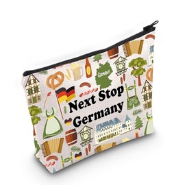 Germany Trip Gift Next Stop Germany Cosmetic Zipper Bag Germany Travel Pouch Germany Vacation Makeup Bag Tourist Gift