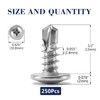 #8 x 1/2" Sheet Metal Screws 250PCS 410 Stainless Steel