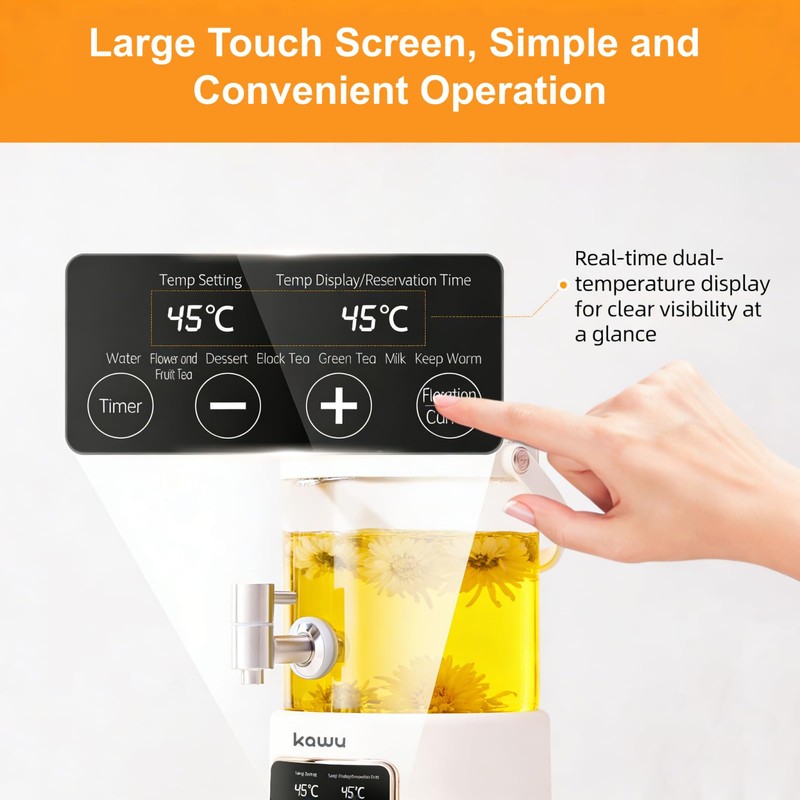Kawu Electric Kettle, 2.5L Health Pot with Temperature Control, 7-in-1