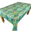 Karina Home Parrot Rainforest Teal PVC Tablecloth, Wipe Clean Oilcloth,