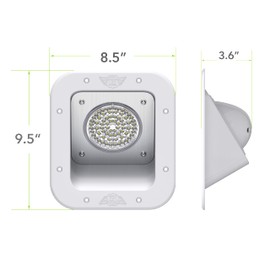 Leisure LED RV Exterior Flood Porch Utility Light - White 12v 1100 Lumen Lighting Fixture Replacement Lighting for Weekend Warrior RVs, Trailers, Campers, 5th Wheels (White)