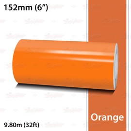 6.0" | 152mm Self-Adhesive Vinyl Pin Stripe Roll Decal Sticker Tape 32ft 9.80m - ORANGE, Universally Compatible for Cars, Trucks, Vans, Motorcycles, Bikes, Helmets, Arts & Crafts