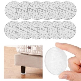 Rubber Non Slip Furniture Pads, 12 PCS Clear No Skid Furniture Grippers, Self Adhesive Anti Slip Furniture Pads, Anti Slide Hardwood Floors Protectors for Keep Couch Stoppers (2 Inch Round)