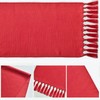 Artoid Mode Red Boho Rural Rustic Farmhouse Tassel Table Runner,