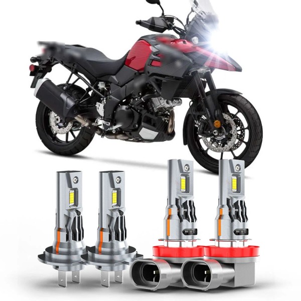 CHUSYYRAY 4pcs LED Headlight Bulbs H7+H11 White 6000K for Suzuki