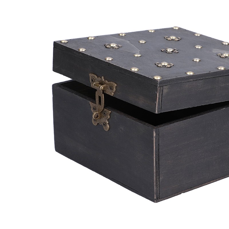 Treasure Props Storage Box with Password Lock Retro Wooden Storage