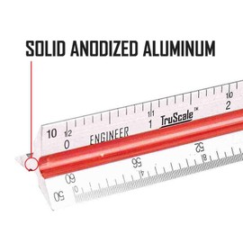 Triangular Engineering Scale Aluminum Ruler for Architects, Engineers and Students (12 Inches)
