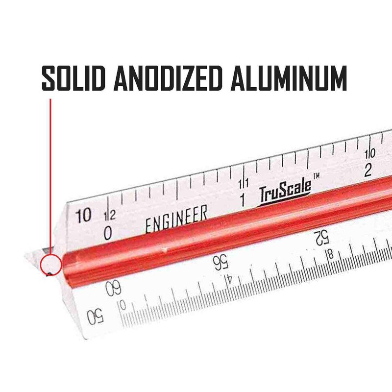 Triangular Engineering Scale Aluminum Ruler for Architects, Engineers and Students