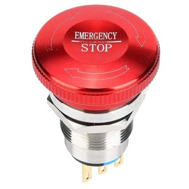 Emergency Stop Button, 20Pcs 440V 10A IP65 IK08 1NC 1NO C Stainless Steel Emergency Stop Button Compatible with Contactors Relays Electrical Circuits Electromagnetic Starter