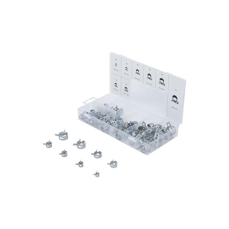 BGS 9475 | Spring Strip Hose Clamp Assortment | 80