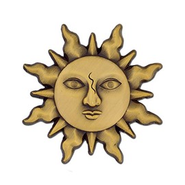 PinMart's Gold 3D Sun Face Sunshine Lapel Pin