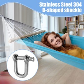 D Shaped Shackle,10-Pieces Stainless Steel Shackles for Heavy Equipment - Safety Rigging Tool for Survival Camping Outdoor Sports Trucks Transportation