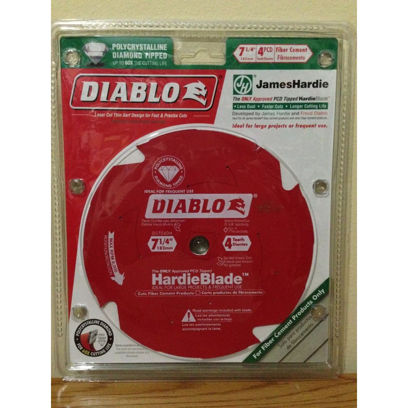 DIABLO Hardie Blade 7-1/4" x 4T Fiber Cement 60X Diamond-Tipped