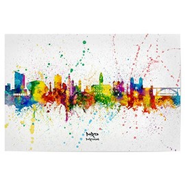 artboxONE Poster 30 x 20 cm Cities Porto Portugal Skyline Splash Picture Porto Cityscape Colourful