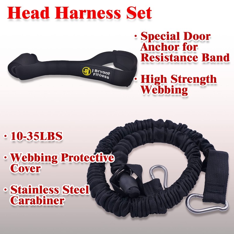 J Bryant Adjustable Neck Harness Head Strap for Weight Lifting
