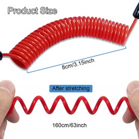 EATBALE 8M0092850 Boat Safety Kill Stop Switch Connector Lanyard Cord for Wrist Strap Compatible for Mercruiser Marine, for Yamaha. Replace 15920Q54 823037A09 Emergency Boat Kill Switch Lanyard Red