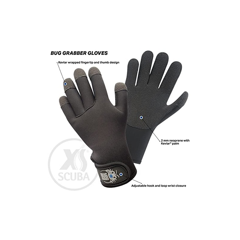XS Scuba 2mm Kevlar Bug Grabber Gloves - X-Large