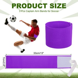 PATIKIL Football Captain's Bracelet, Pack of 3 Captain's Bracelets for Football, Elastic Captain's Armband Sports Captain's Bracelets for Teenagers, Adults, Football Team Training, Purple