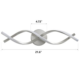 vivihobb Modern Nickel LED Vanity Lighting,Bathroom Light Fixture Over Mirror,21 Inch,6000K Cool White