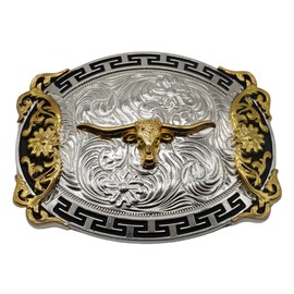 WMG Western Belt Buckle – Bull Head Cowboy Belt Buckles - Majestic Frontier Bull Head - Fits 1.5” Belts