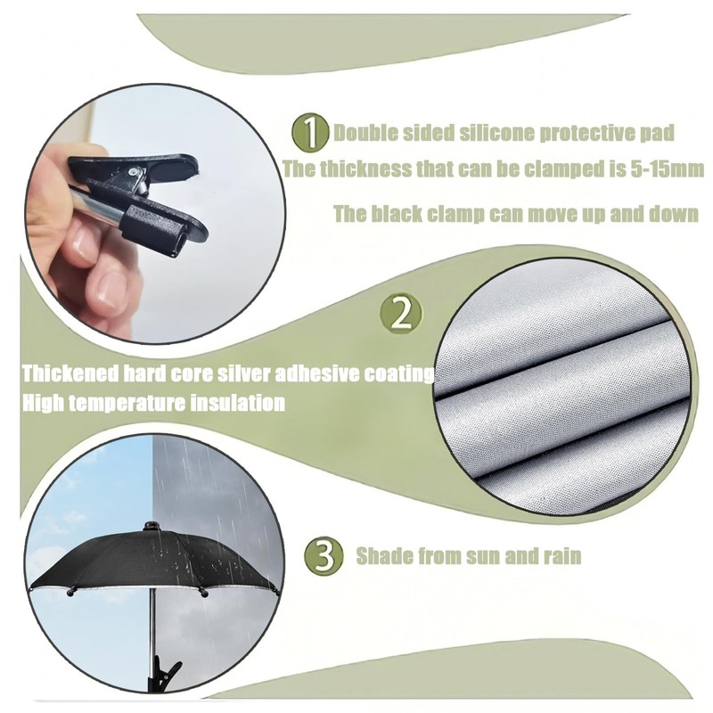 Leeneen Mini Umbrella Sun Protection Anti-Glare Universal Fit All Smartphones