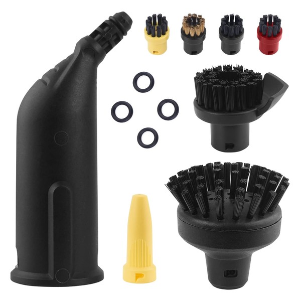 Wiseten Round Brush Set and Mouthpiece Nozzle for Kärcher Steam