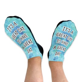 sockprints Inspirational Socks for Women - Positive Affirmation Socks, Inspirational Gifts - Over 12 Styles (Today is a Great Day to Have a Great Day)