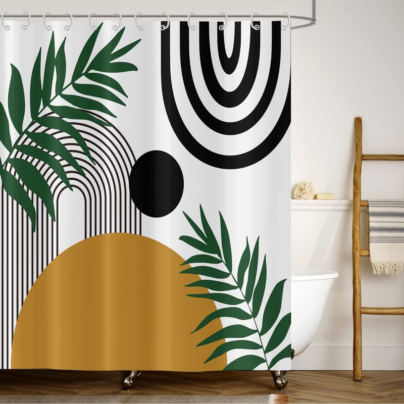 ASDCXZ Shower Curtain 180x200 cm Boho Style, Modern Abstract Art