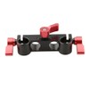 CAMVATE 15mm Rod Clamp with 4-Holes (Red Knob)