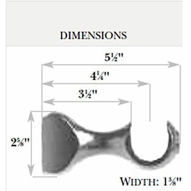 Kirsch Wood Trends Classics 4 1/2" Return Center Bracket for 1 3/8" pole, White (MPN# 5691G025)