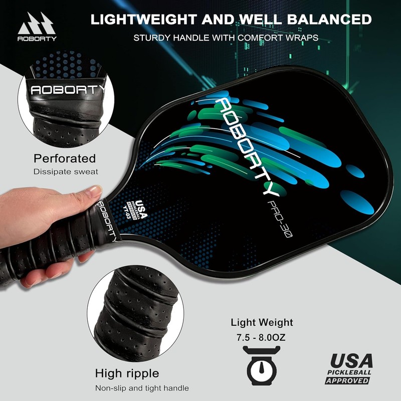 AOBORTY Pickleball Paddles 4 Pack - USAPA Light Graphite Premium