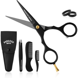 Tijeras Para Barba Y Bigote De 5" Tijeras Para Barba De Acero Inoxidable Alemán Vienen Con 1 Pinza 1 Peine Para Barba 1 Peine Para Bigote Y Bolsa Tijeras Para El Cabello Para T