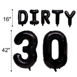 Dirty 30th Birthday Decorations for Him and Her - Dirty 30 Balloons Banner Letters Decoration Set 30th Birthday Decorations for Men and Women Dirty 30 Aluminum Foil Letters (30th