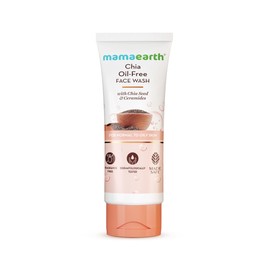 MAMAEARTH Chia Oil-Free Face Wash with Chia Seed & Ceramides | For Normal to Oily Skin | Co-Created with Dermats | Oil-Free Formula | Cleanses Deeply | 100 ml/3.38 Fl Oz