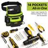 Tool Belt,Magnetic Tool Pouch,14-Pockets Tool Belts for Men,Detachable & Adjustable
