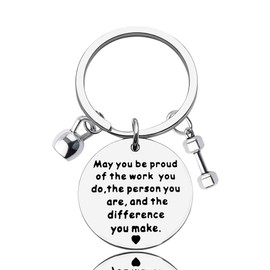 Gym Trainer Birthday Gifts for Fitness Instructor Appreciation Gifts for Trainer Keychain for Fitness Instructor Dumbbell Keychain