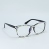 FUPRECIOUS Square Rhinestone Reading Glasses For Women Blue Light Blocking
