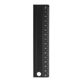 sourcing map Cutting Rulers 15cm Metric Aluminum Alloy Straight Ruler Thickening Frosted Measure Ruler with Non-Slip Sponge Backing for Architects Artists Designers Classroom Office, Black