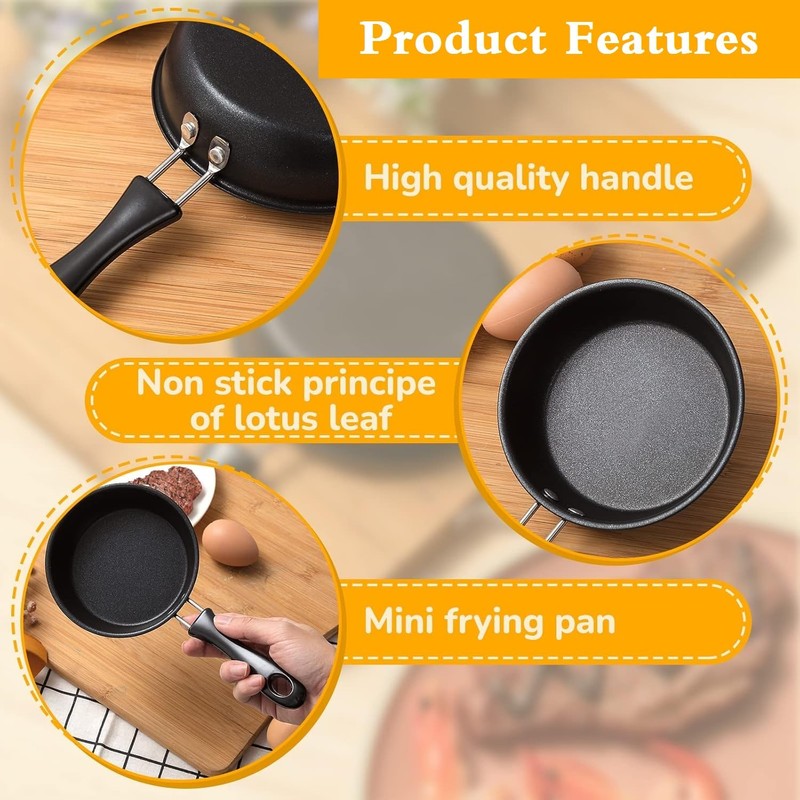 Sonhomay Egg Frying Pan, 4.7/6.3 Inch Single Egg Durable Small