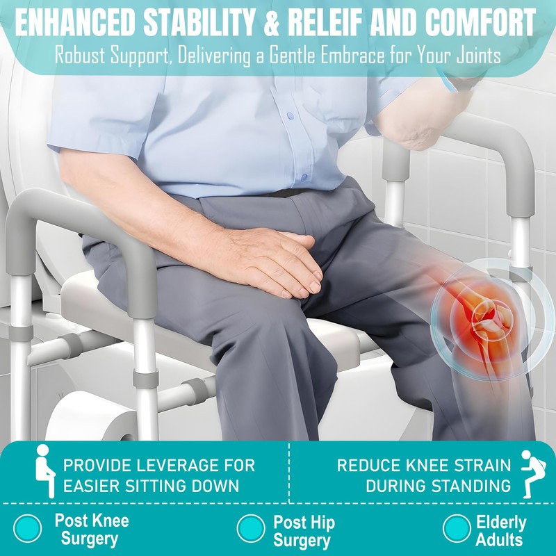 Raised Toilet Seat with Handles – Toilet Riser for Seniors