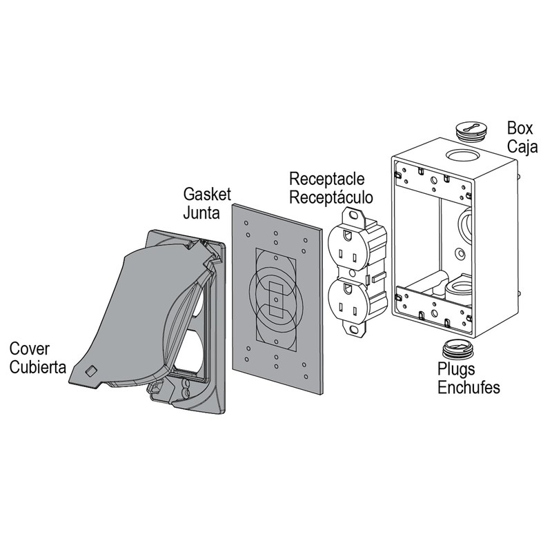 Sigma Engineered Solutions 14147 1-Gang Universal Weatherproof Cover, Gray