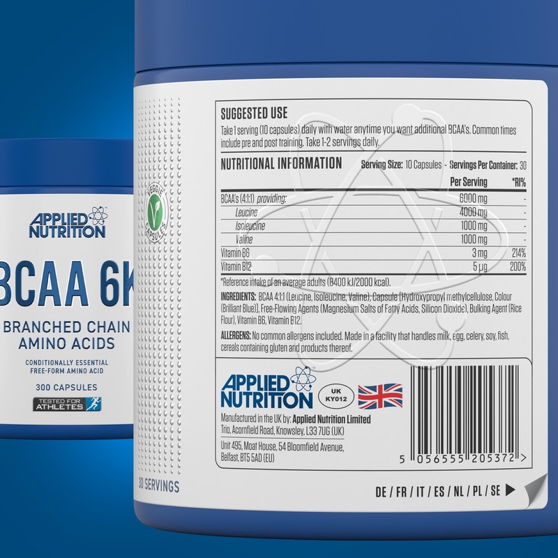 Applied Nutrition BCAA 6K (4:1:1) – 6000mg Branched Chain Amino